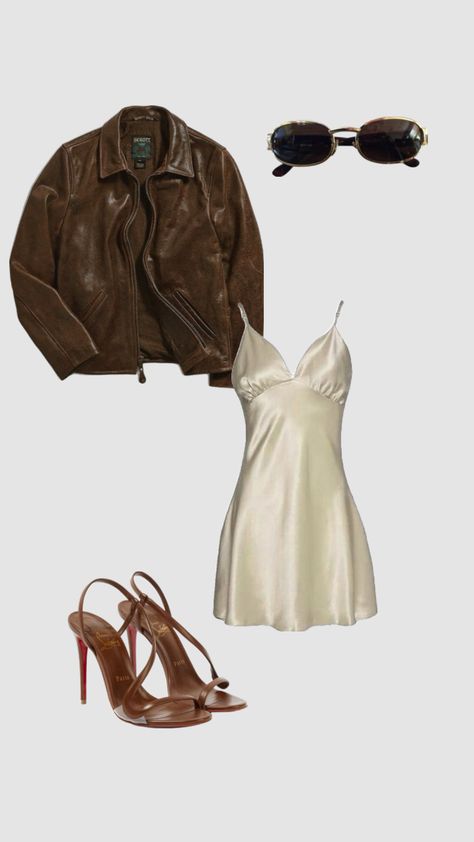 Silk Dress Leather Jacket, Classy Bar Outfit, Club Outfits Classy, Fashion Magazine Aesthetic, Bar Night Outfit, Club Outfit Night, Main Character Energy, Venus Fashion, Looks Pinterest