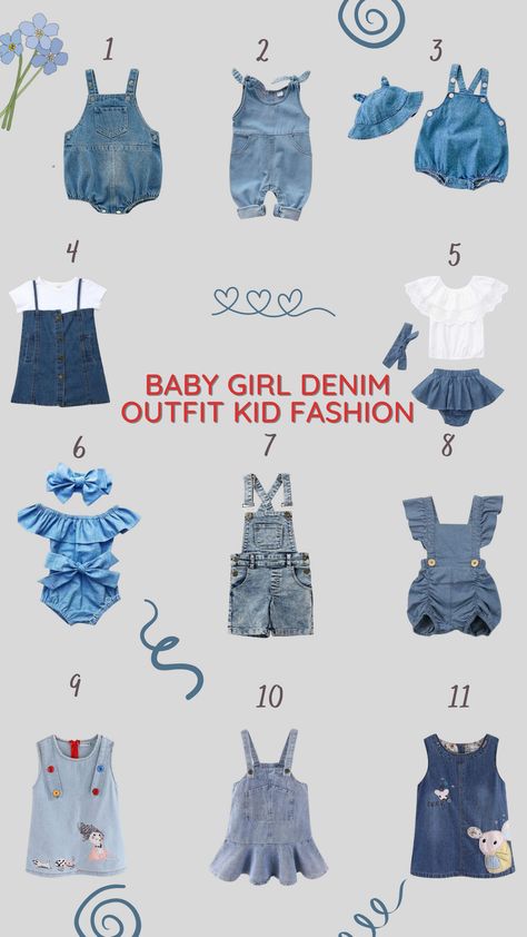 Any denim fashion lover? An adorable collection of denim outfit for your little princess. Our latest trendy baby girl denim outfit are the wardrobe piece to upgrade your style. Grab it now! Limited store available. Cuba Photoshoot, Denim Jeans Outfit, Kid Fashion, Trendy Baby, Girls Denim, Upgrade Your Style, Denim Outfit, Little Princess, Dress Codes