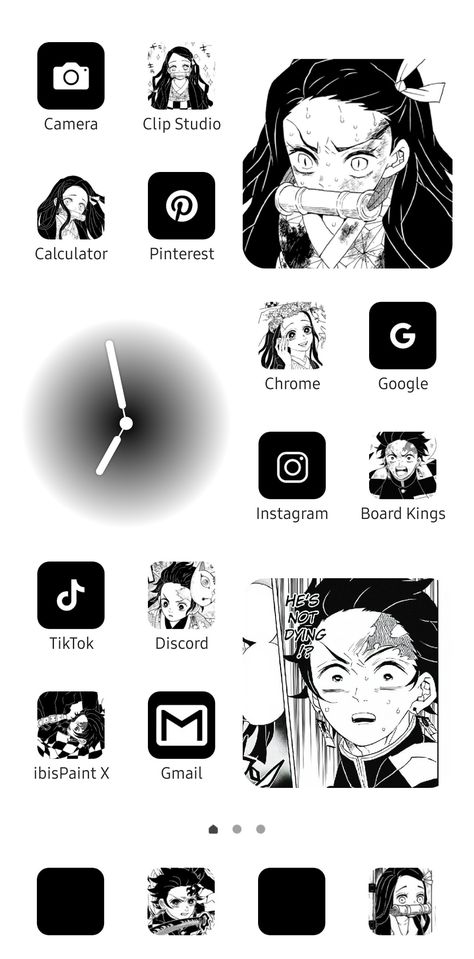 Demon Slayer Iphone Layout, Demon Slayer Themed Phone, Kny Homescreen, Demon Slayer Homescreen Layout, Demon Slayer Phone Theme, Demon Slayer Homescreen, Demon Slayer Phone Wallpaper, Demon Slayer Diy, Demon Slayer Theme