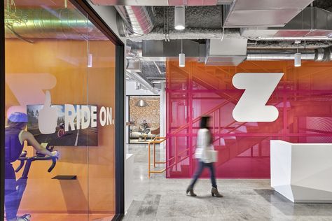 Game Company Office, Graphic Design Office, Company Headquarters, Experiential Graphic Design, Company Office, Interior Architects, Beach Office, Metal Cladding, Wood Arch