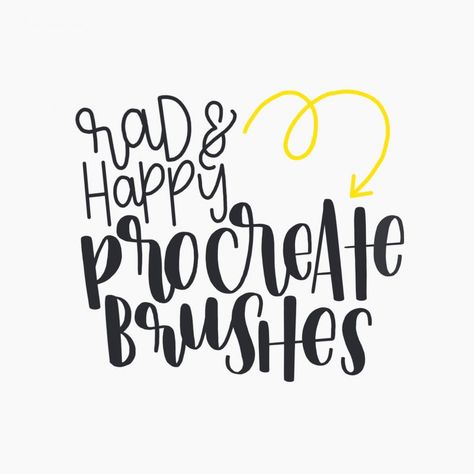 Rad Happy Brush - Free Brushes for Procreate Hand Lettering 101, Procreate Brushes Download, Ipad Lettering Procreate, Pencil Tattoo, Free Procreate Brushes, Best Procreate Brushes, Business Fonts, Ipad Tutorials, Free Procreate