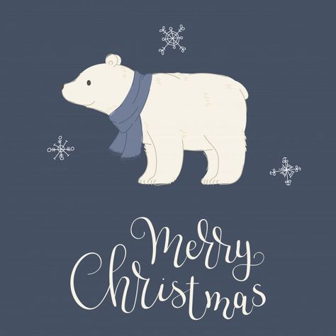 Christmas Bear Illustration, Polar Bear Outline, Polar Bear Wallpaper, Polar Bear Card, Scarf Drawing, Polar Bear Illustration, Christmas Skating, Christmas Polar Bear, Bear Vector