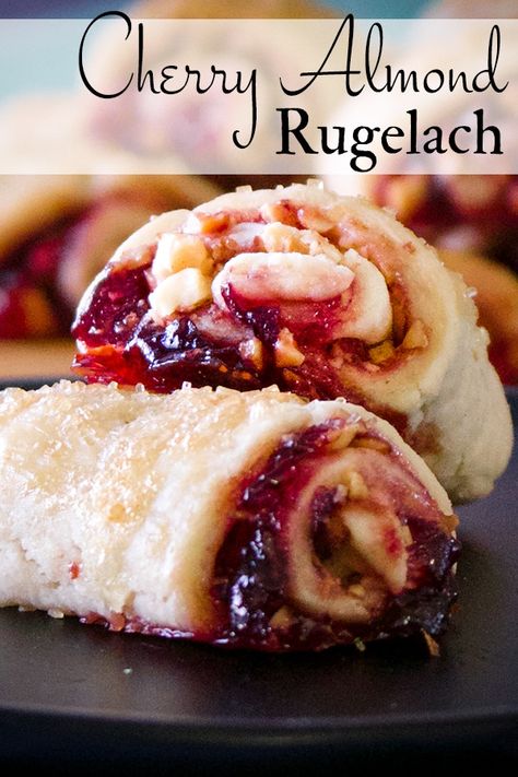 Tart Cherry Jam, Cream Cheese Dough, Rugelach Cookies, Cheese Dough, Rugelach Recipe, Cherry Jam, Christmas Cookie Recipes, Cherry Almond, Cherry Recipes