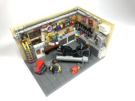 Speeder bike garage | Insomnia Builds | Flickr Lego Camper, Lego Garage, Lego Mansion, Lego Factory, Bike Garage, Lego Wheels, Speeder Bike, Lego Truck, Lego Display