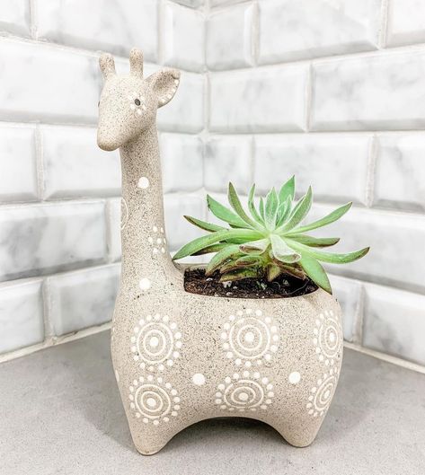 Amazon.com : Giraffe Succulent Planter Pot, Small Giraffe Elephant, Giraffe Planter Succulent, Ceramic Giraffe Pot, Animal Planter, Planter Giraffe, Succulent Plant Pot, Flower Pot Succulent Cacti Planter : Patio, Lawn & Garden Giraffe Flower Pot, Giraffe Pot, Giraffe Planter, Ceramic Giraffe, Cactus Planter, Animal Planters, Pottery Classes, Diy Crafts For Home Decor, Succulent Plant