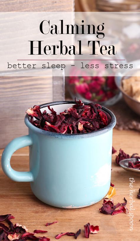 How to destress and get your best sleep ever with calming tea - The Herbal Spoon How To Destress, Tea Blends Recipes, Herbal Tea Benefits, Tea Remedies, Calming Tea, Medicinal Tea, Healing Tea, Sleep Tea, Homemade Tea