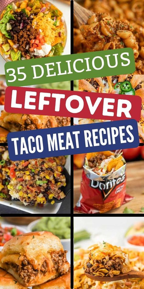 Taco Leftovers, Leftover Taco Meat Recipes, Frito Recipe, Walking Tacos Recipe, Nacho Party, Leftover Taco Meat, Nachos Ingredients, Easy Beef Enchiladas, Pasta Casserole Recipes