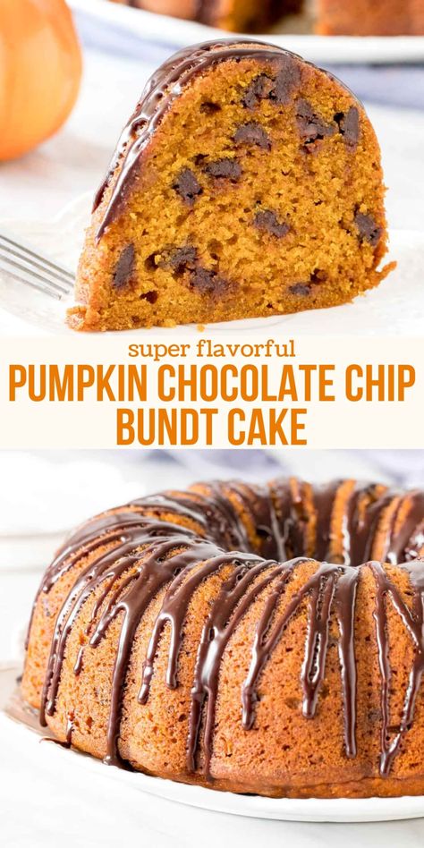 Pumpkin Bundt Cake Recipes, Chocolate Chip Bundt Cake, Pumpkin Bundt, Pumpkin Bundt Cake, Pumpkin Cake Recipes, Pumpkin Spice Cake, Chocolate Chip Cake, Pumpkin Chocolate Chip, Pumpkin Chocolate Chips