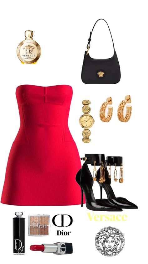 VERSACE ♥️#outfit #chic #classes #night #outfitideas Outfit Chic, Versace Outfit, Date Night, Versace