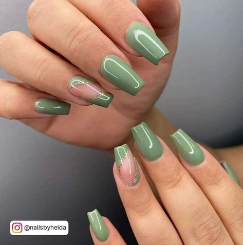 Sage Green Nail, Sage Green Nails, Emerald Nails, Opal Nails, Green Acrylic Nails, Ten Nails, Green Nail Designs, Easy Nails, Green Nail