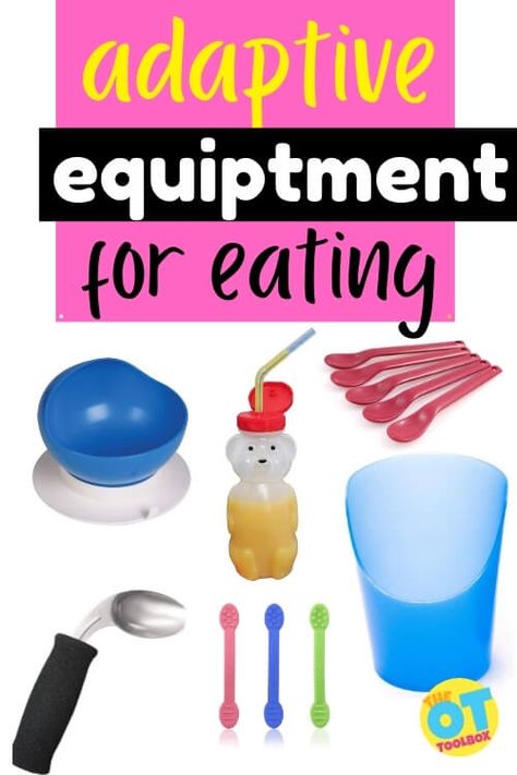 Adaptive Equipment For Eating - The OT Toolbox Cinnamon Play Dough, School Bus Craft, Adaptive Equipment Diy, Bus Craft, Fire Truck Craft, Gingerbread Play Dough, Huntington's Disease, Bus Crafts, Adaptive Art