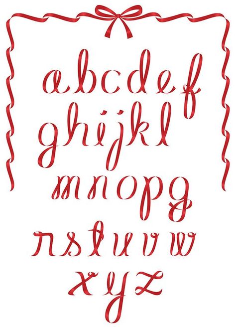 Shiny Christmas Ribbon Vector alphabet Minuscules Lower case letters. Satin ribbon style digital ins Christmas Letter Design Ideas, Classy Fonts Alphabet, Ribbon Typography, Christmas Fonts Alphabet, Ribbon Font, Alphabet Christmas, Alfabet Font, Vector Alphabet, Christmas Fonts Free