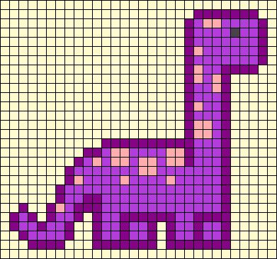 Simple Pixel Art Patterns 32x32, Pixel Art Dinosaur, Hama Bead, Easy Pixel Art, Perler Bead Templates, Pixel Art Grid, Graph Paper Art, Pixel Crochet, Minecraft Pixel Art