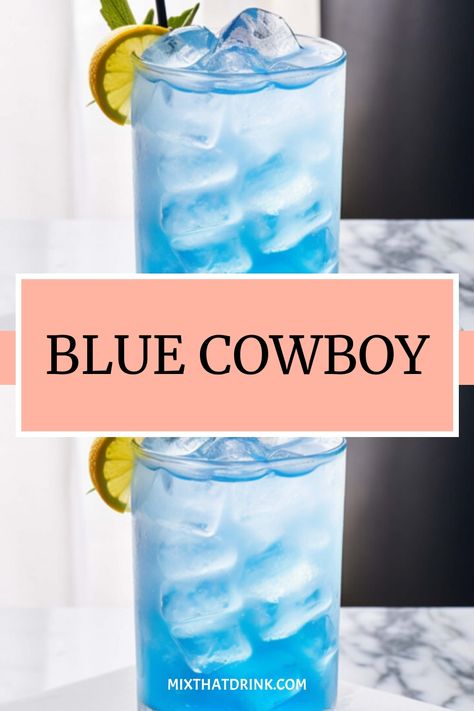 Car Themed Alcoholic Drinks, Dallas Cowboys Cocktail, Blue Big Batch Cocktail, Western Party Drinks, Farm Themed Cocktails, Blue Glitter Cocktail, Cowboy Party Drinks, Western Mocktails, Country Themed Drinks