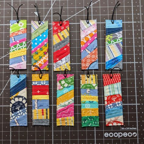 A Quilter's Table: Quilted Bookmarks Quilted Small Projects, Quick Quilting Projects Gift, Quilting Small Projects, Quilted Bookmarks Ideas, Small Quilted Gifts Simple, Quilted Teacher Gifts, Small Patchwork Projects, Quilted Bookmarks Free Pattern, Quilted Projects Ideas