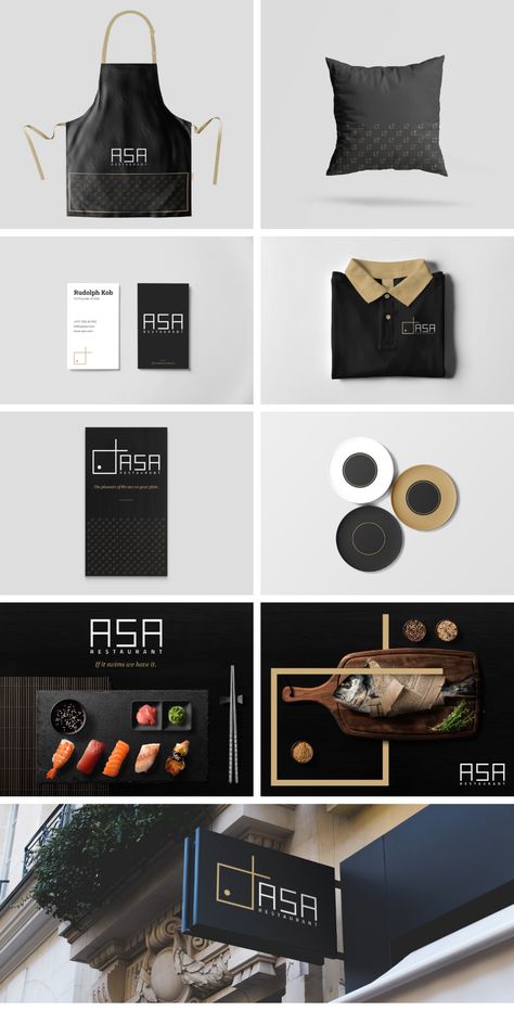 Food Branding Identity, Restaurant Brand Identity Design, Brand Identity Restaurant, Restaurant Identity Design, Asian Restaurant Logo, Chef Branding, Restaurant Graphic Design, Restaurant Branding Identity, Restaurant Brand Identity