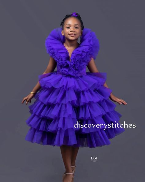 Children's Gown Styles, Nigerian Lace Dress For Kids, Ankara Ball Gown For Kids, Gown Style For Children, Children Ball Gown Dress, Children Gown Styles, Ball Gown Styles, Princess Dresses Kids Ball Gowns, Girls Ball Gown Dresses