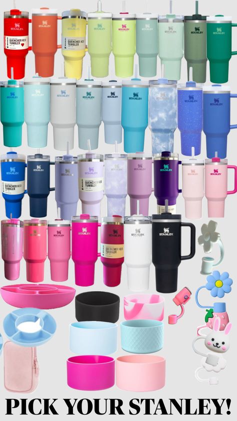 Preppy Stanley, Stanley Products, Trendy Water Bottles, Preppy Bedroom, Diy Lip Gloss, Dream Vision Board, Cute Water Bottles, Diy Lips, Stylish Summer Outfits