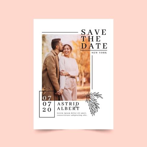 Wedding Invitation With Photo, Wedding Invitations Digital, Save The Date Pictures, Wedding Album Layout, Invitation With Photo, Photo Album Design, Wedding Album Design, Save The Date Designs, Save The Date Template