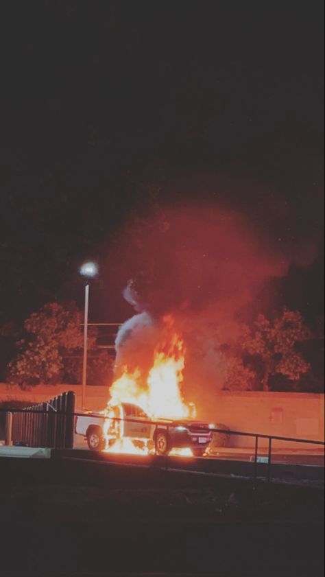 Back Fire Car, Car On Fire Aesthetic, Burning Car Aesthetic, Cars On Fire Aesthetic, Car On Fire, Burning Car, Car Wreck At Night, House On Fire, Book Edits