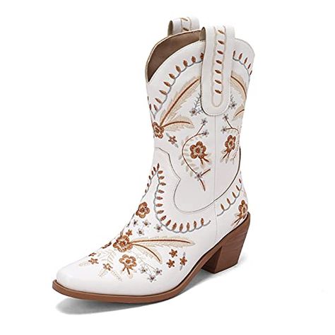 Womens Western Boots, Boots Mid Calf, Roper Boots, Country Boots, Western Boots Women, Fashion Comfortable, Romantic Dates, Western Boots, Chunky Heels