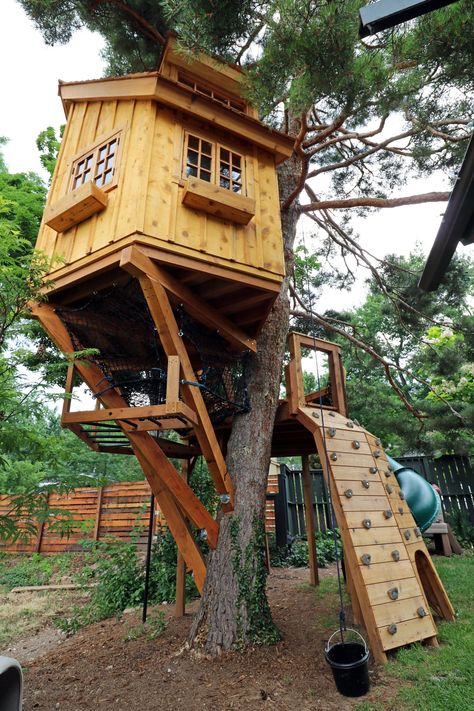 Scots Pine — Treecraft Design-Build Custom Treehouses Ship Ladder, Backyard Fort, Tree Fort, Tree House Plans, Tree House Diy, Tree House Kids, Jungle Room, Cool Tree Houses, Playhouse Outdoor