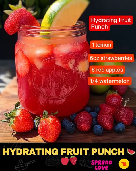 Hydrating Fruit Punch Fruit Punch Recipes, Beef Tips And Noodles, Fruit Punch Recipe, Baked Meatloaf, Mexican Casserole Recipe, Natural Electrolytes, Healthy Fiber, Chicken Parmesan Pasta, Chicken Pasta Bake