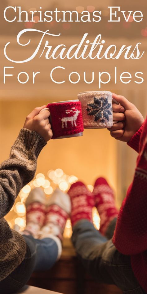 Husband And Wife Christmas Traditions, Date Ideas For Christmas Time, Christmas Traditions Newlyweds, Christmas Morning Couple, Christmas Eve At Home Ideas, Romantic Christmas Ideas Couple, Christmas Eve Traditions For Adults, Christmas For 2 People, Christmas Day For Two