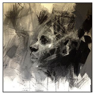 charcoal + pastel prelim by molz66, via Flickr Ryan Hewett, Ap Drawing, Monochromatic Art, Portrait Drawings, Charcoal Portraits, Drawing Examples, Charcoal Art, Black And White Painting, Charcoal Drawing