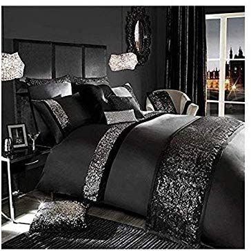 Black And Silver Bedroom, Dark Grey Duvet Covers, Black Comforter Sets, Silver Bedroom, Black Comforter, Black Duvet, Egyptian Cotton Duvet Cover, King Black, Cal King Bedding