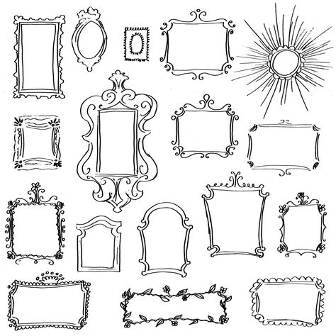 Text Dividers, خريطة ذهنية, Ornate Frames, Doodle Borders, Frames Png, Arte Doodle, Doodle Frame, Doodle Frames, Doodle Images