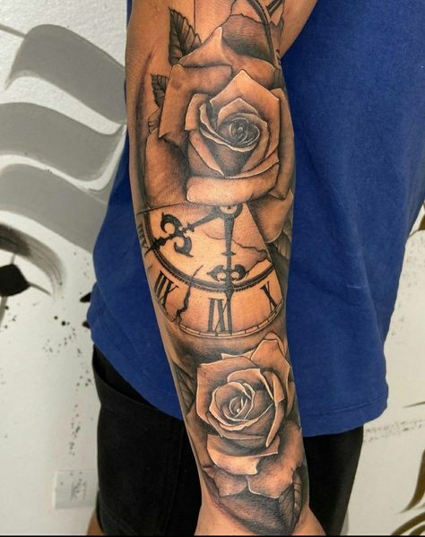 Forearm Tattoo Men Sleeve, Tattoo Men Sleeve, Family Sleeve Tattoo, Phoenix Tattoo For Men, Memorial Tattoo Ideas, Medium Tattoos, Rose Tattoo On Arm, Outer Forearm Tattoo, Small Chest Tattoos