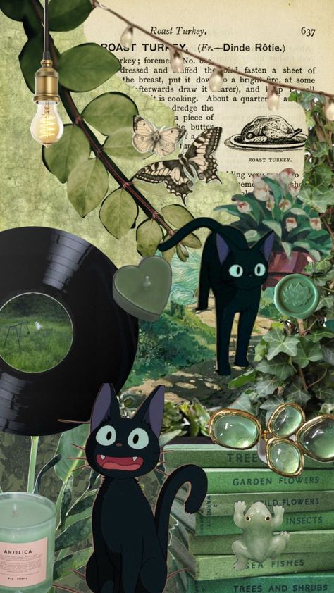 #jiji #studioghibli #kikisdeliveryservice Jiji Wallpaper Studio Ghibli, Jiji Background, Jiji Wallpaper, Green Anime Wallpaper, Studio Ghibli Background, Cocoppa Wallpaper, Ghibli Artwork, Studio Ghibli Art, Ghibli Art