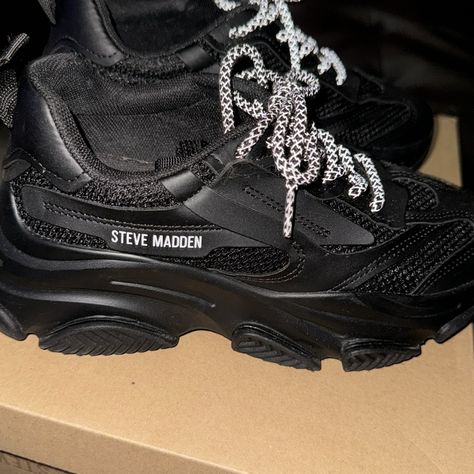 Steve Madden Possession Sneakers Exclusive Lace Edition Steve Madden Possession Sneakers, Steve Madden Possession, Shoes Steve Madden, Steve Madden Shoes, Cute Shoes, Steve Madden, Black Silver, Size 6, Sneakers