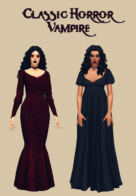 Lady Dimitrescu Sims 4 Cc, Sims 4 Villian Clothes, Sims 4 Morticia Addams, Sims 4 Cc Adams Family, S4cc Lookbook, Sims 4 Cc Long Dress Maxis Match, Goth Clothing Sims 4 Cc, Vampire Clothes Cc Sims 4, Sims 4 Vampire Challenge