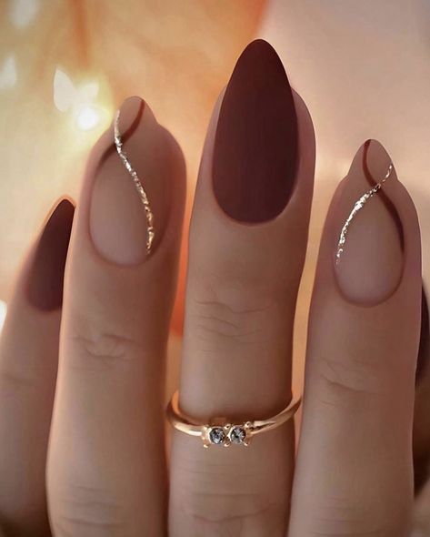 Mate Nail Design, Matte Almond Nails, Ideas Uñas, Matte Nails Design, Almond Nails Designs, Acrylic Nails Coffin, Elegant Nails, Fancy Jewelry, Matte Nails