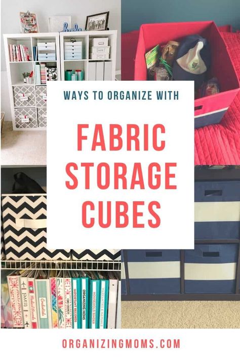 Ways to organize your space with fabric storage cubes. Versatile storage ideas using fabric bins, cube organizers. Simple, effective storage inspiration. Storage Cube Organization, Organizing Clothes In Cube Storage, Storage Cube Organizer Ideas, Cube Storage Ideas, Cubicle Storage, Organized Spaces, Organizing Products, Getting Organized At Home, Board Game Storage