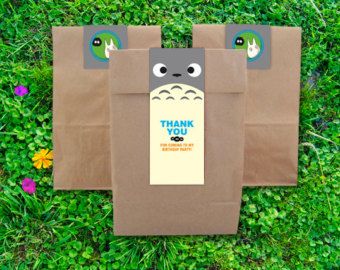 Ghibli Birthday, Totoro Birthday, Studio Ghibli Party, Totoro Party, Movie Night Theme, My Neighbour Totoro, Kids Party Decorations, Diy Wedding Favors, Lunch Bags