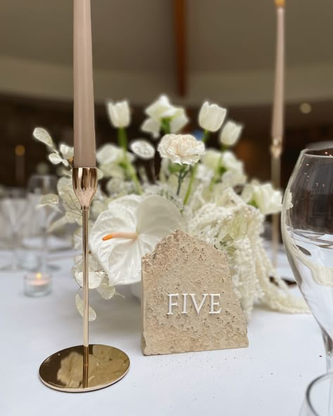 Stone Table Numbers Wedding, Stone Table Numbers, Philippine Wedding, Black And White Wedding Theme, Tucson Wedding, White Wedding Theme, Wedding Numbers, Stone Table, Minimal Wedding