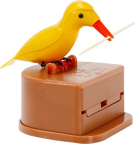 Amazon.com: Bird Toothpick Dispenser Cute Woodpecker Toothpick Dispenser for Home Toucan Toothpick Dispenser Novelty Automatic Toothpick Holder Cute Bird Dining Table Gift : Home & Kitchen Display Cookbooks, Adult Stocking Stuffers, Toothpick Sculpture, Stocking Fillers For Adults, Planning Christmas, Weird Things On Amazon, Toothpick Dispenser, Stocking Stuffers For Adults, Stocking Stuffers For Women