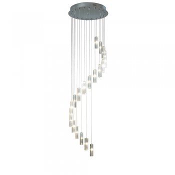 The Lighting Book GALILEO large long drop 20 light crystal spiral pendant 3m - can we find one that is 5m? Double Volume Lighting, Hall Lights, The London Look, Double Volume, House Design Interior, Home Hallway, Hall Ideas, Hall Lighting, New House Design