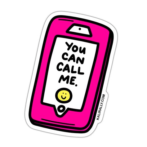 This is the perfect sticker to give a friend, mother, daughter, cousin, anyone who could use a reminder that they have someone that they can call for support. You could secretly stick it on their water bottle or journal. Just let her know that handwashing is recommended! Funny Sticker Ideas, Classroom Stickers, Friend Support, Me Sticker, Altered Book Art, Dear Future, Baby Crafts, Altered Books, Aesthetic Stickers