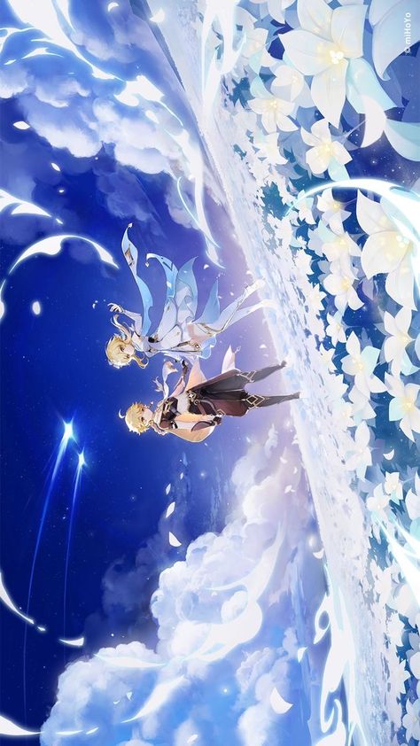 Lumine And Aether, Genshin Impact Wallpaper, Pc Photo, Modern Graphic Art, Pretty Backgrounds, Blue Anime, Art Tools Drawing, Character Wallpaper, Anime Scenery Wallpaper