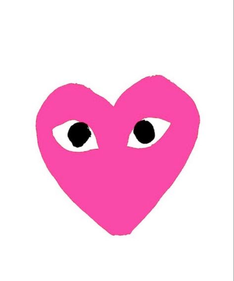 Pink Heart With Eyes, Hearts With Eyes, Cdg Logo, Cdg Heart Wallpaper, Cdg Heart, Heart With Eyes, Ipad Backgrounds, Insta Stickers, Wallpaper Preppy