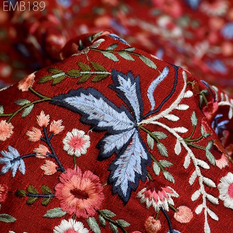 Indian Embroidered by the yard Fabric Sewing DIY Crafting Embroidery Wedding Dresses Fabric Costumes Dolls Bags Cushion Covers Table Runners Wedding Dresses Fabric, Hunters Moon, Fabric Matching, Embroidery Wedding, Kids Crafting, Hand Embroidery Videos, Diy Watercolor Painting, Embroidery Videos, Wedding Dress Fabrics