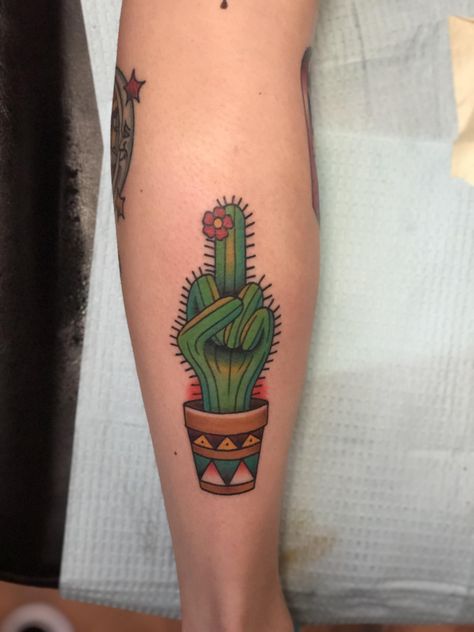 Dont be a prick work: Cody Lamaar at the Roost in Ellensburg WA Funny Cactus Tattoo, American Traditional Cactus, Traditional Tattoo Leaves, Traditional Cactus Tattoo, Cactus Tattoos, Hedgehog Tattoo, Traditional Tattoo Flash Art, Neo Tattoo, Simple Arm Tattoos