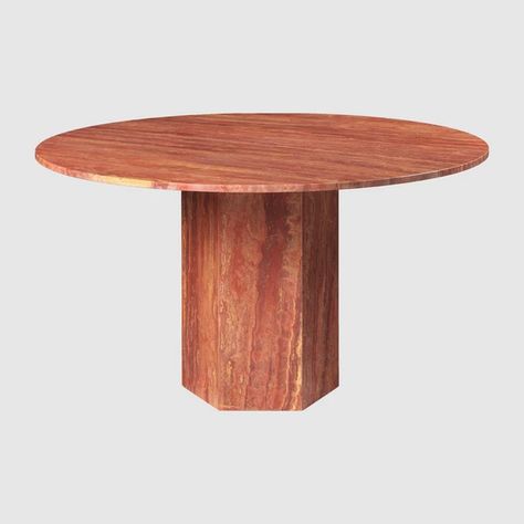 Epic Round Dining Table in Travertine (diameter 130cm) – GUBI Webshop Future Perfect Tense, Red Travertine, Furniture Png, Brutalist Interior, Mont D'or, Villa Antonia, Galle Fort, Resin Dining Table, Round Dining Tables