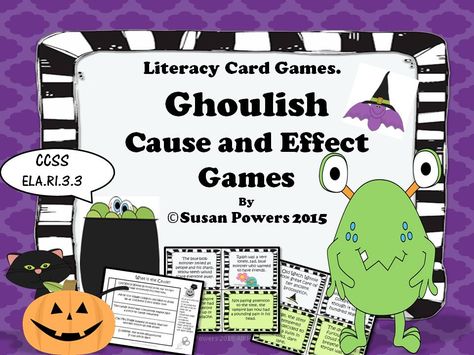 A Ghoulish Game of Cause and Effect Reading Comprehension Halloween Activity Sentence Activities, Halloween School Treats, Interactive Notebook Activities, Classroom Materials, Guided Reading Groups, English Teachers, Boys And Girls Club, Interactive Notebook, Reading Groups