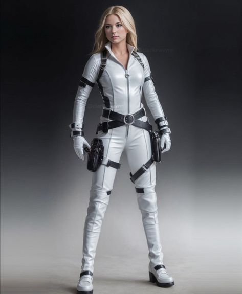 Black Widow White Suit, Futuristic Outfits, Sharon Carter, Superhero Suits, Super Suit, Avengers Superheroes, Super Hero Outfits, White Suit, Tactical Clothing