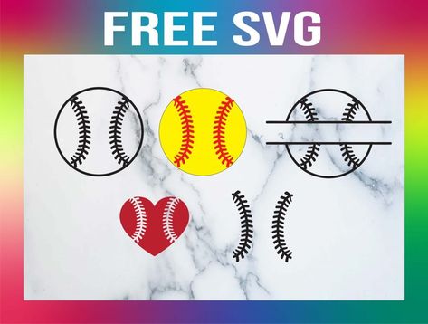 5 Free Softball SVGs File Designs Softball Svg Files, Softball Shirt Designs, Softball Mom Svg, Softball Svg, Friend Crafts, Baseball Svg, Cricut Free, Paper Flower Tutorial, Cricut Craft Room